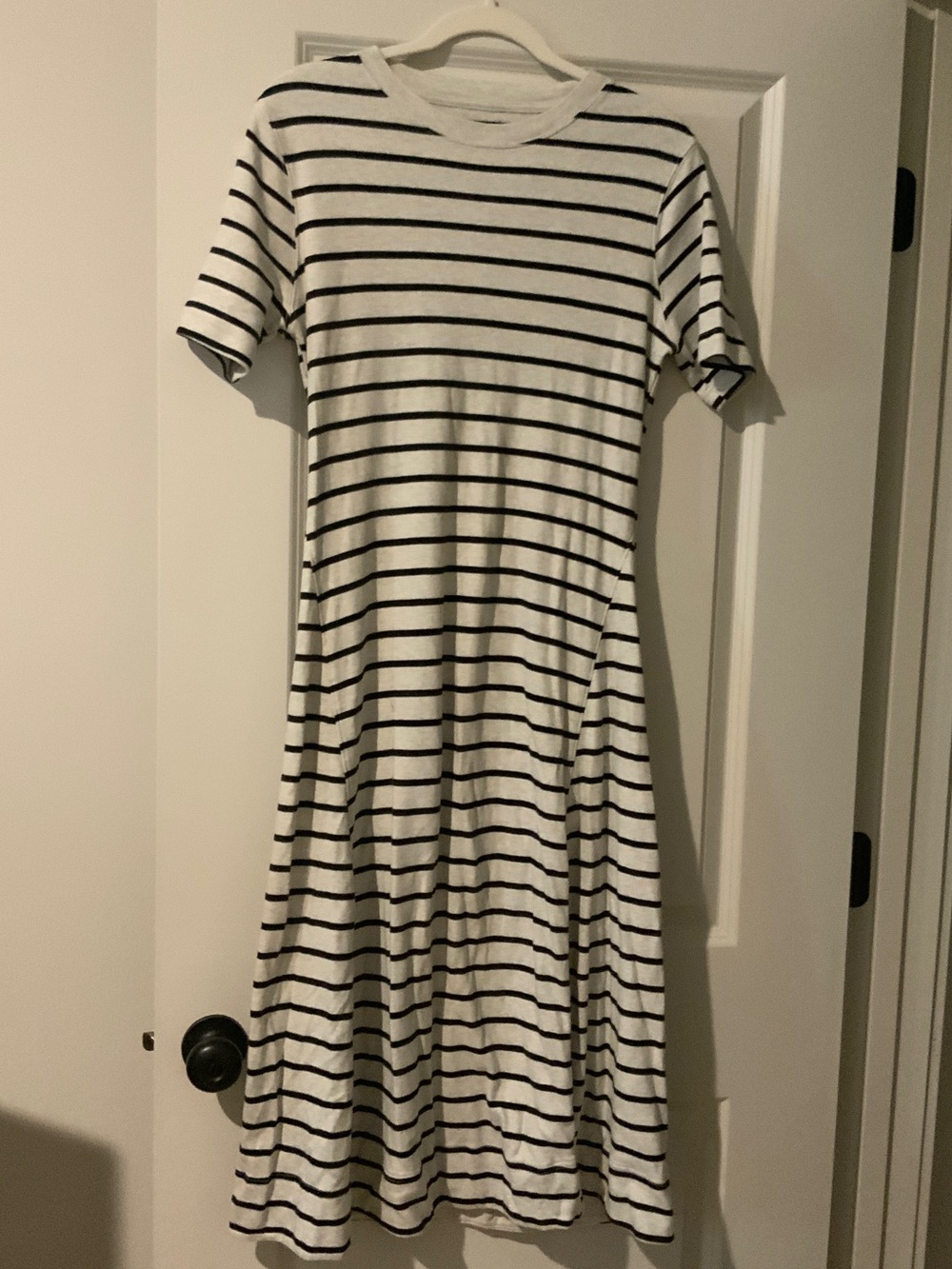 Time and Tru Black & White Striped Maxi Dress